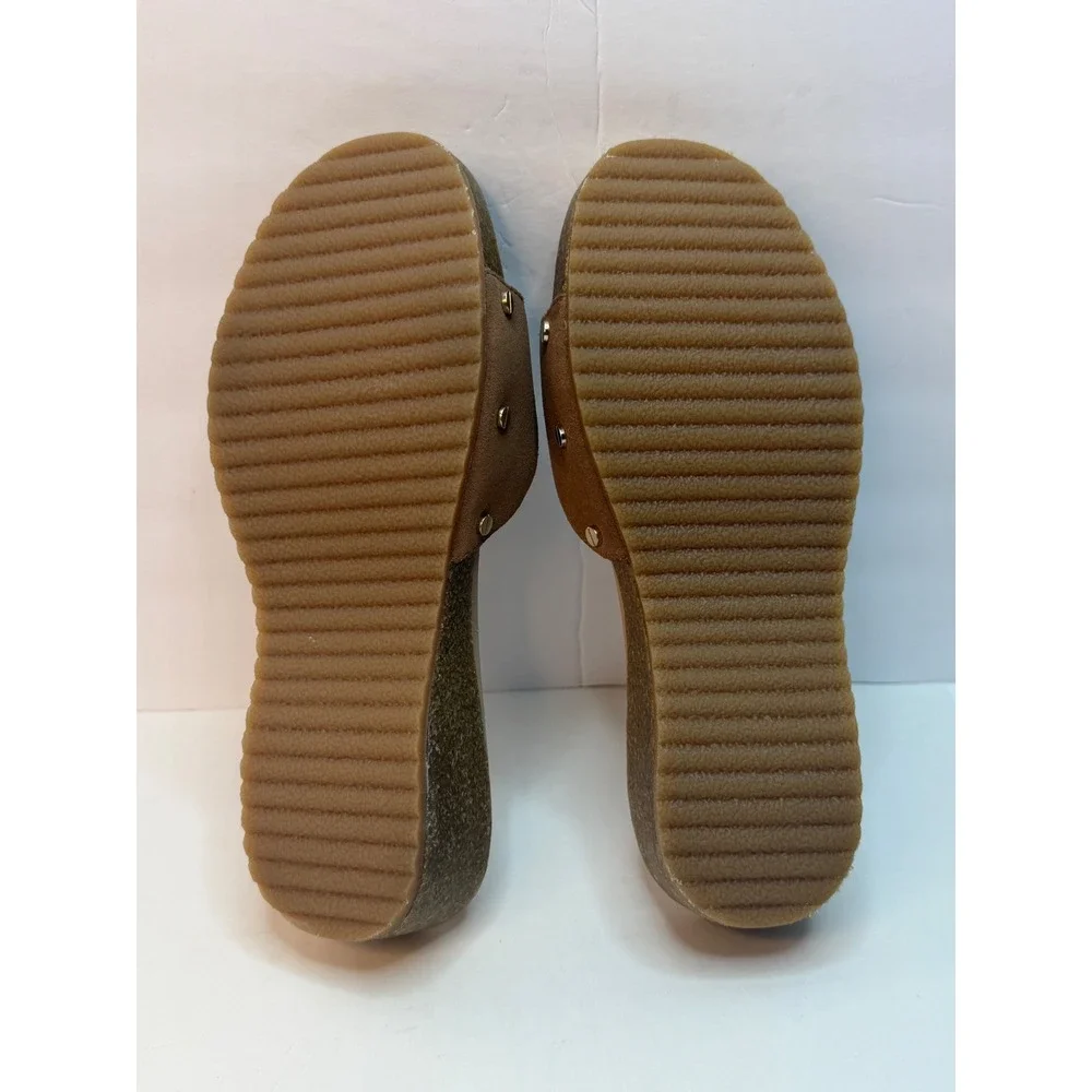 Dr. Scholl's Women's Original Flex Slide Sandals Honey Brown Suede Size 7.5M NWT - Picture 6 of 10
